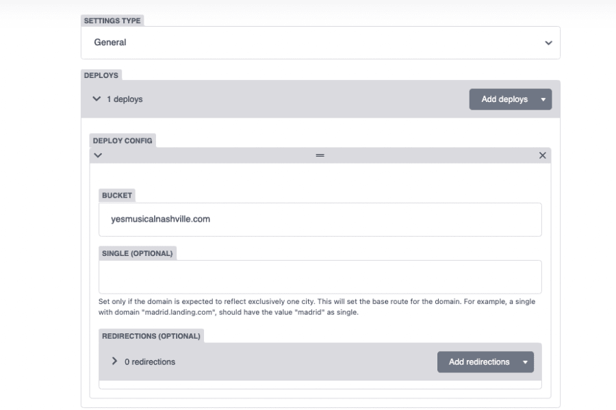 General settings