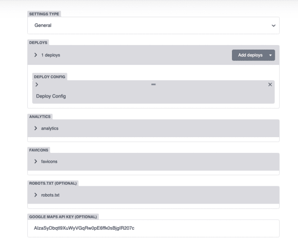 General settings