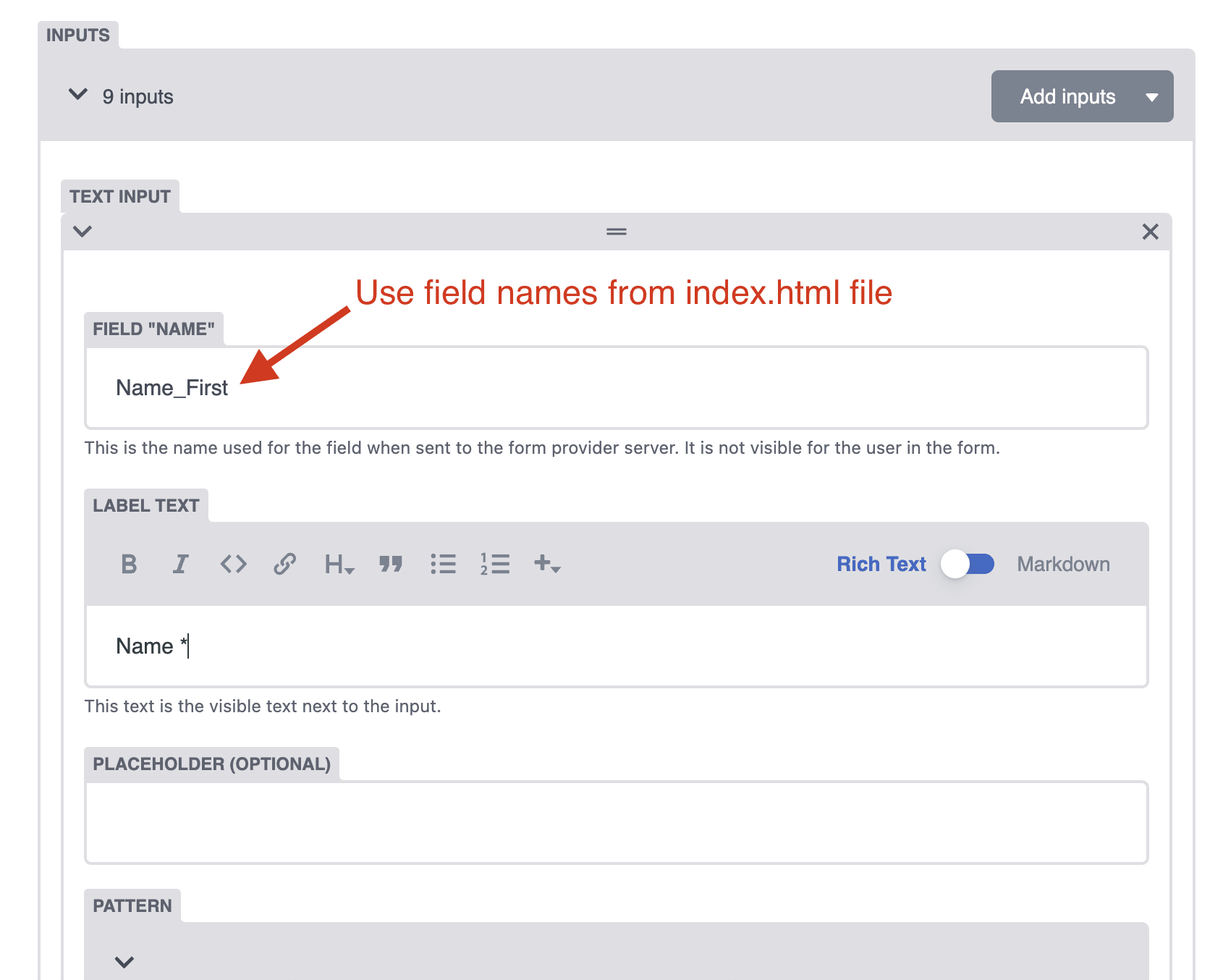 Field names Zoho